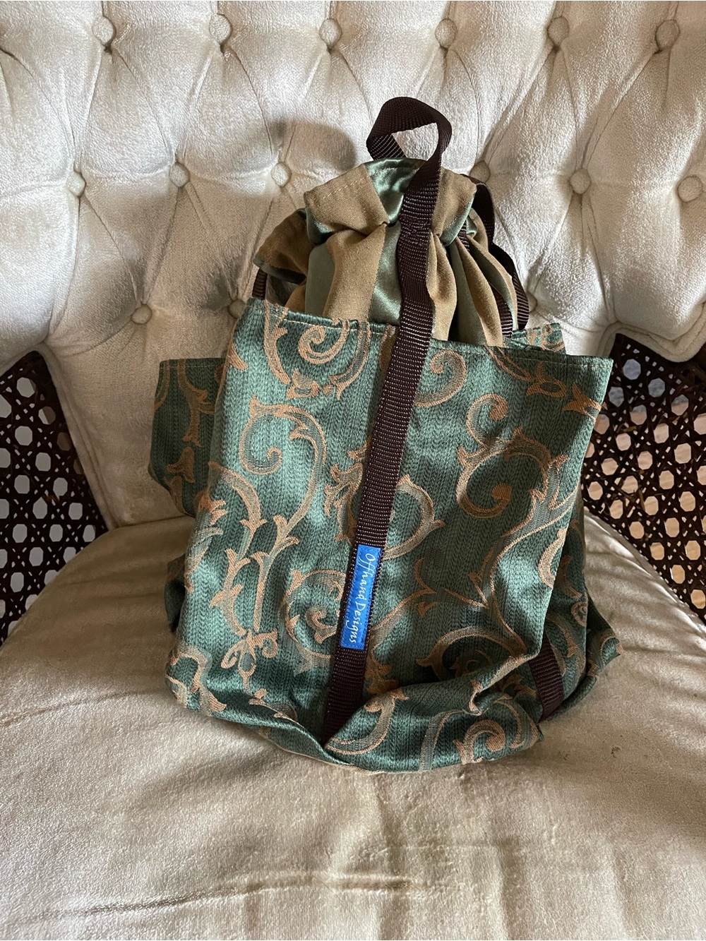 Offhand Designs luxury Knitting Bag - Reversible.